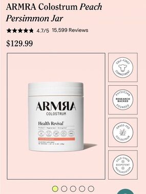 ARMRA Colostrum Health Revival Jar - Peach Persimmon
